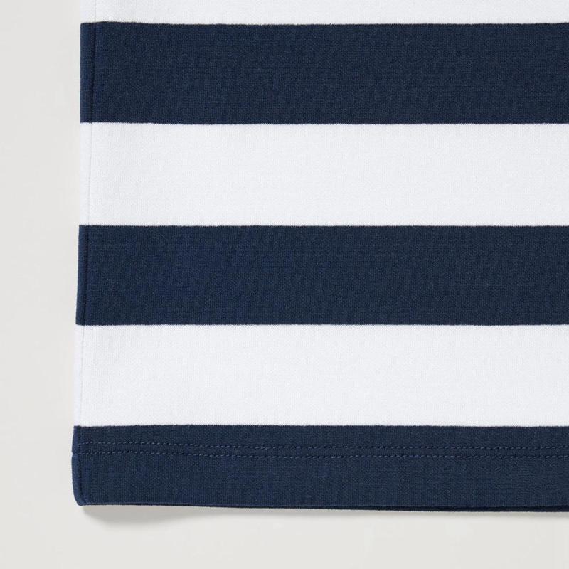 Uniqlo AIRism Cotton Crew Neck (Stripe) Kids' T-Shirt Navy  US |  PFHC-52610