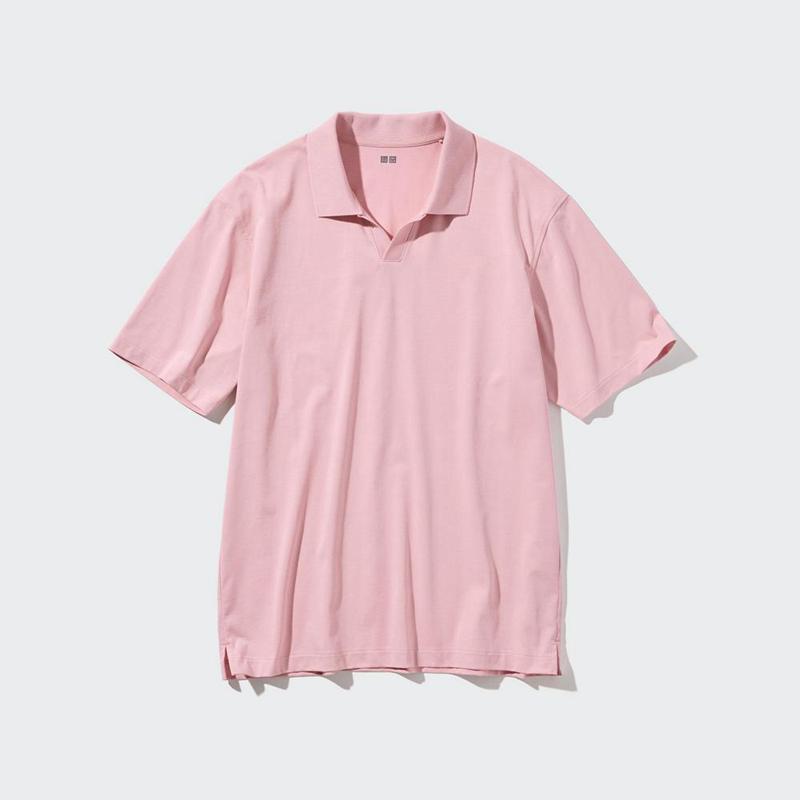 Uniqlo AIRism Cotton Jersey (Skipper Collar) Men Polo Shirt Olive  US |  BMFD-53197