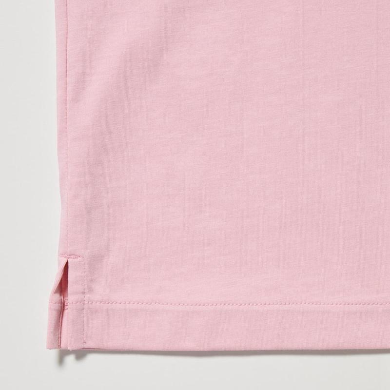 Uniqlo AIRism Cotton Jersey (Skipper Collar) Men Polo Shirt Pink  US |  QGAN-28306