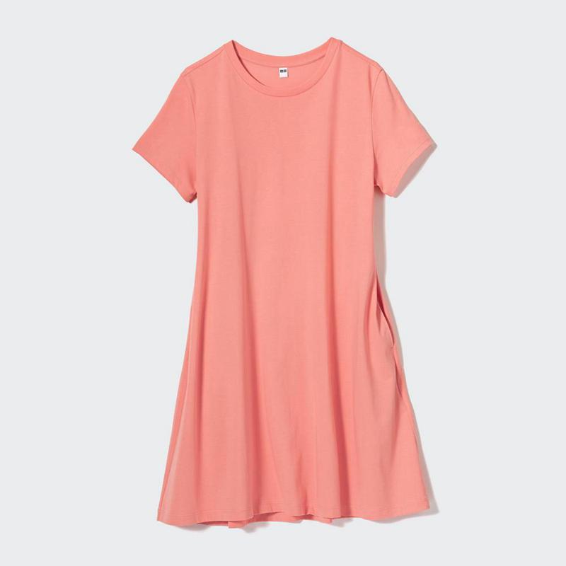 Uniqlo AIRism Cotton Mini (Short Sleeve) Women Dress Light Orange  US |  CBMU-40578