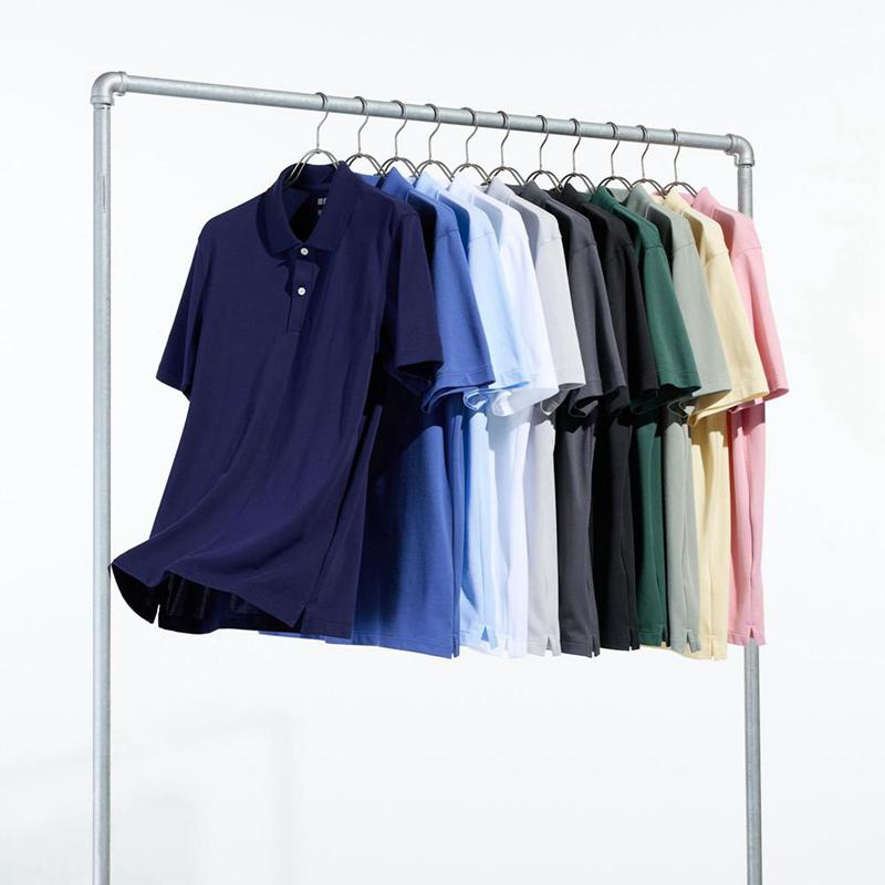 Uniqlo AIRism Cotton Piqué Men Polo Shirts Blue  US |  WVFK-10583