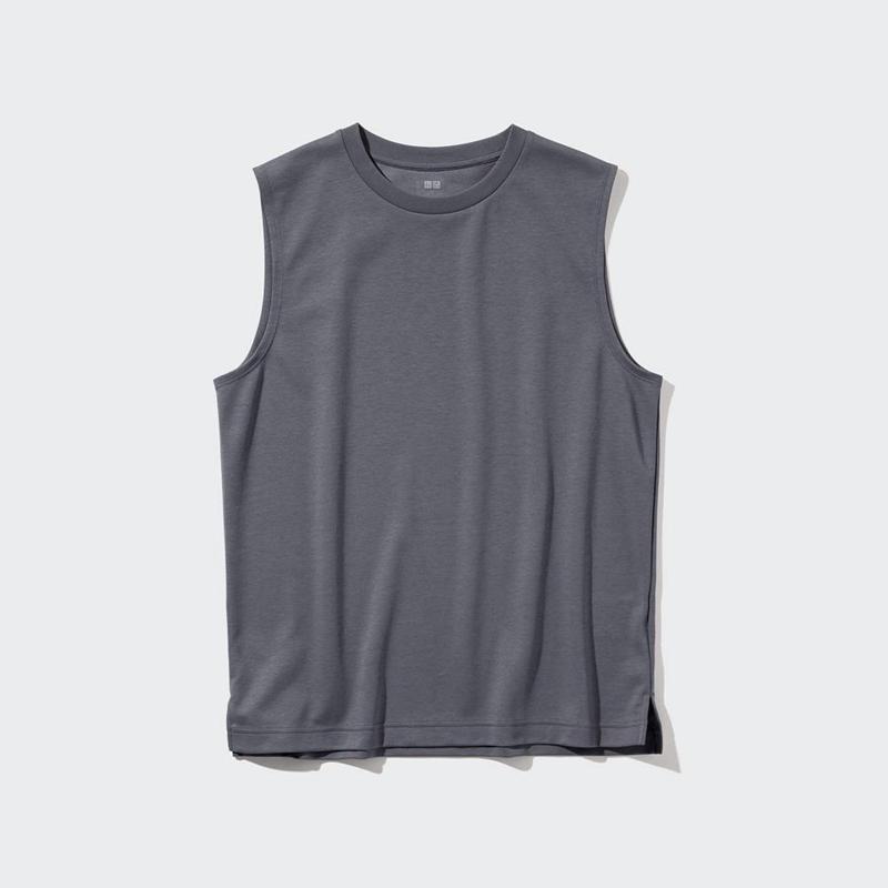 Uniqlo AIRism Cotton Sleeveless Men T-Shirt Natural  US |  PRZI-62397