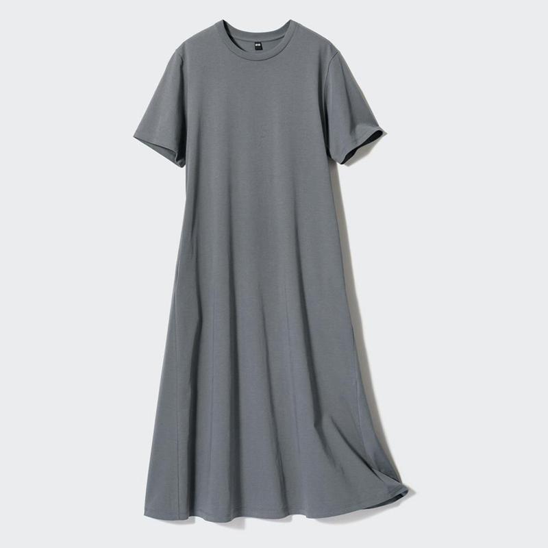 Uniqlo AIRism Cotton Women Dress Dark Grey  US |  RULV-31276