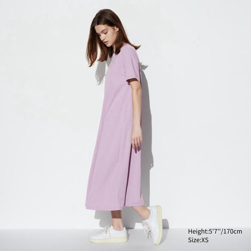 Uniqlo AIRism Cotton Women Dress Pink  US |  FKXH-05197