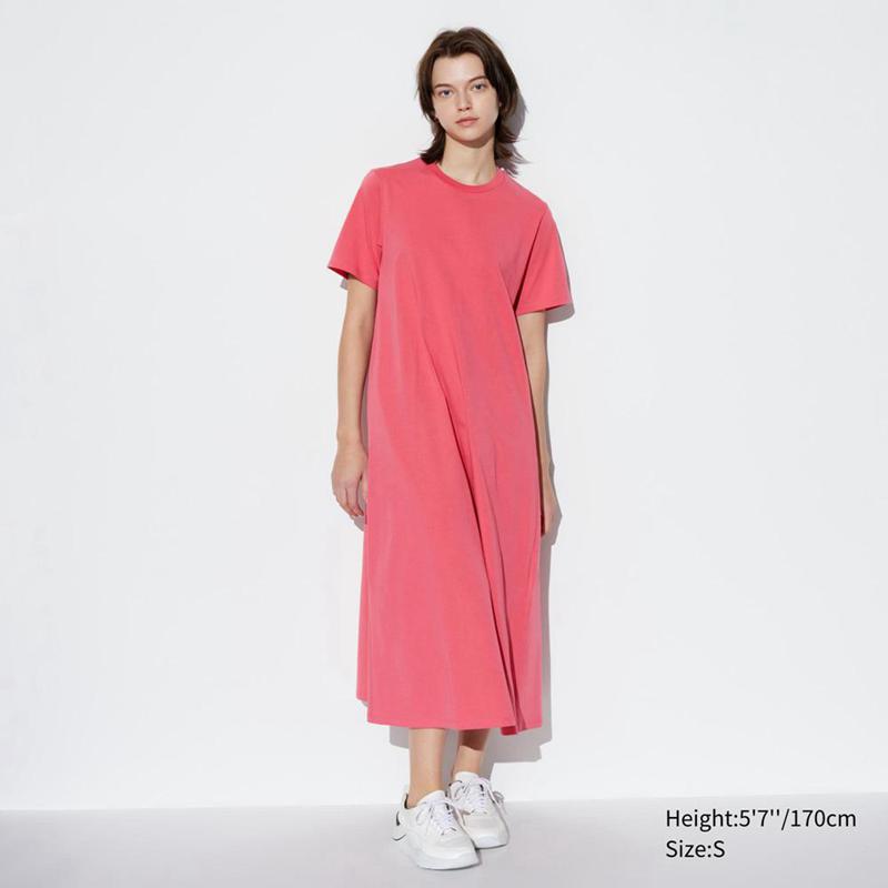 Uniqlo AIRism Cotton Women Dress Pink  US |  FKXH-05197