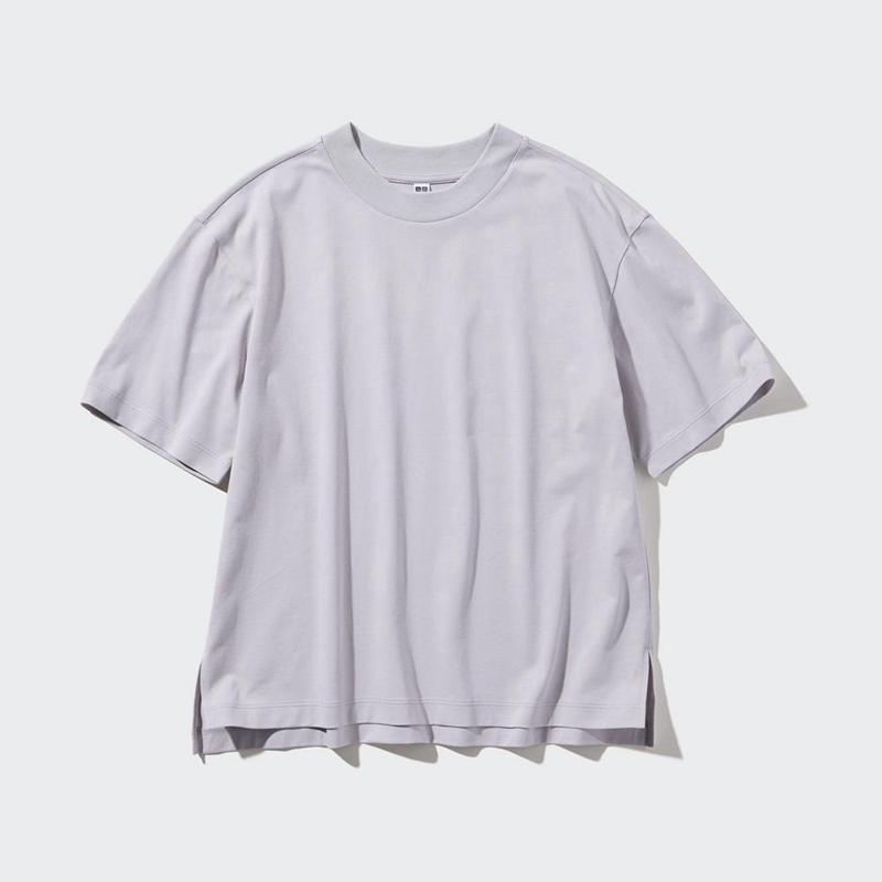 Uniqlo AIRism Cotton Women T-Shirts Grey  US |  JHXM-13690