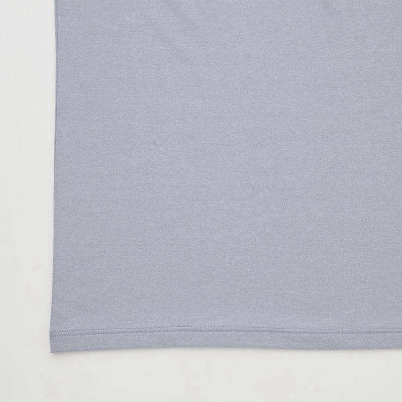 Uniqlo AIRism Crew Neck (Heather) Men T-Shirt Light Grey  US |  QRKE-87531