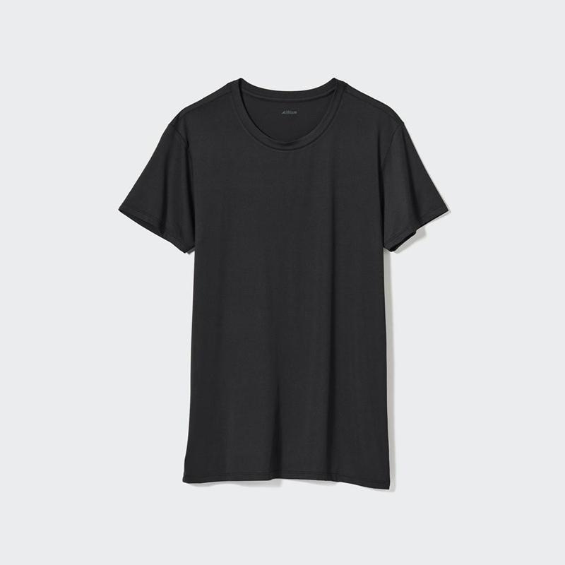 Uniqlo AIRism Crew Neck Men T-Shirt Black  US |  GDRW-67940