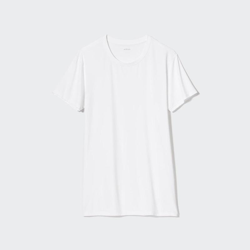 Uniqlo AIRism Crew Neck Men T-Shirt White  US |  BOQX-64923