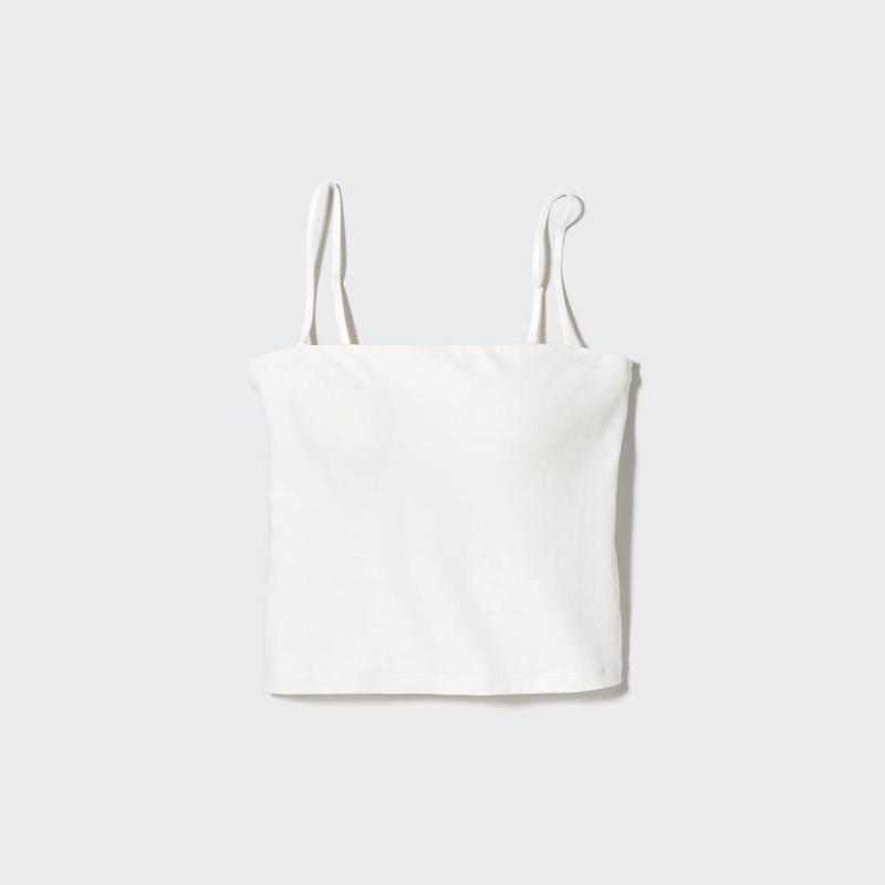 Uniqlo AIRism Cropped Tube Women Tank Tops White  US |  FXOD-54891