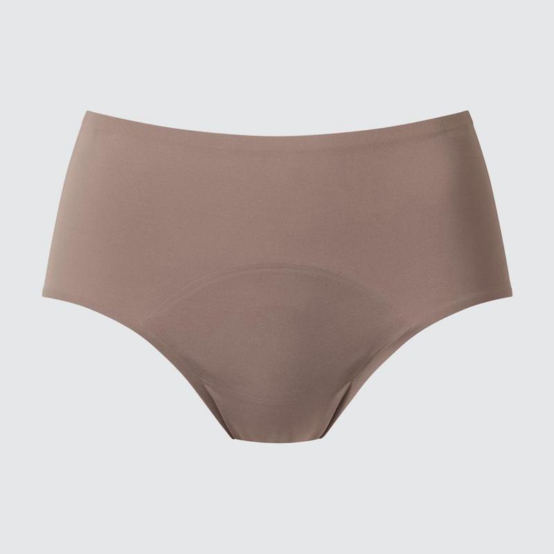 Uniqlo AIRism High Rise Period Pants Women Briefs Brown  US |  PLMG-50723