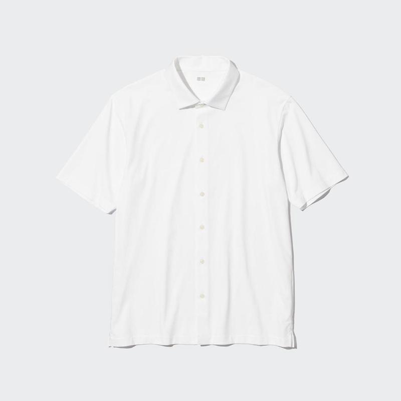 Uniqlo AIRism (Open Collar) Men Polo Shirt White  US |  SXKA-94512