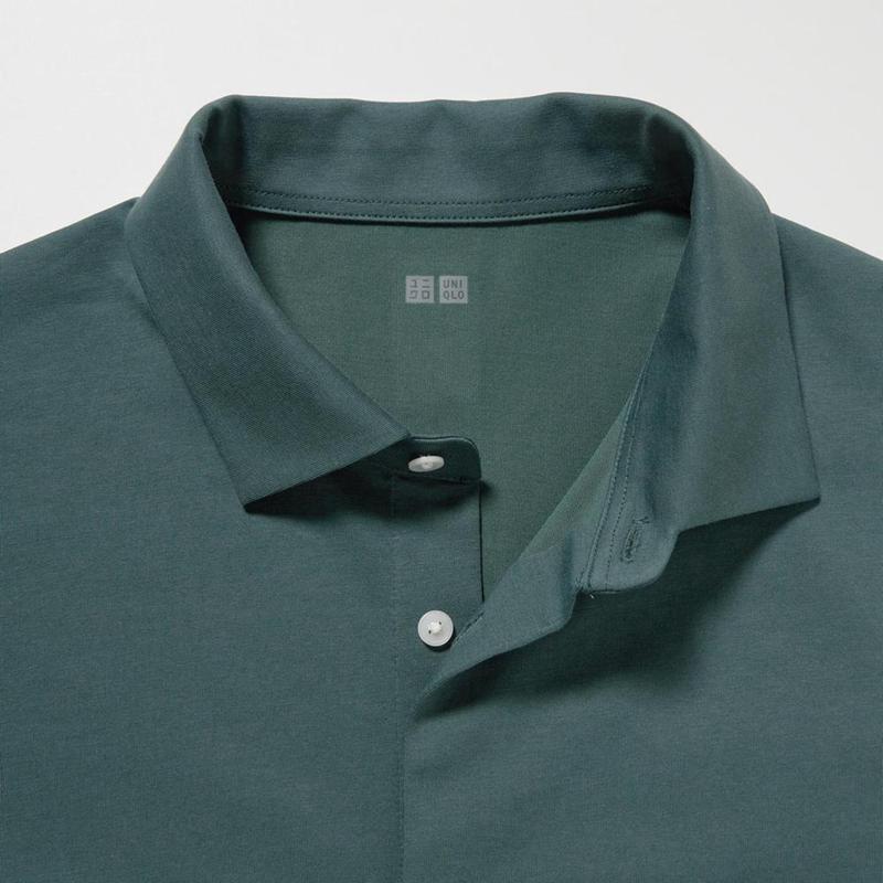 Uniqlo AIRism (Open Collar) Men Polo Shirt Grey  US |  PYZS-39106