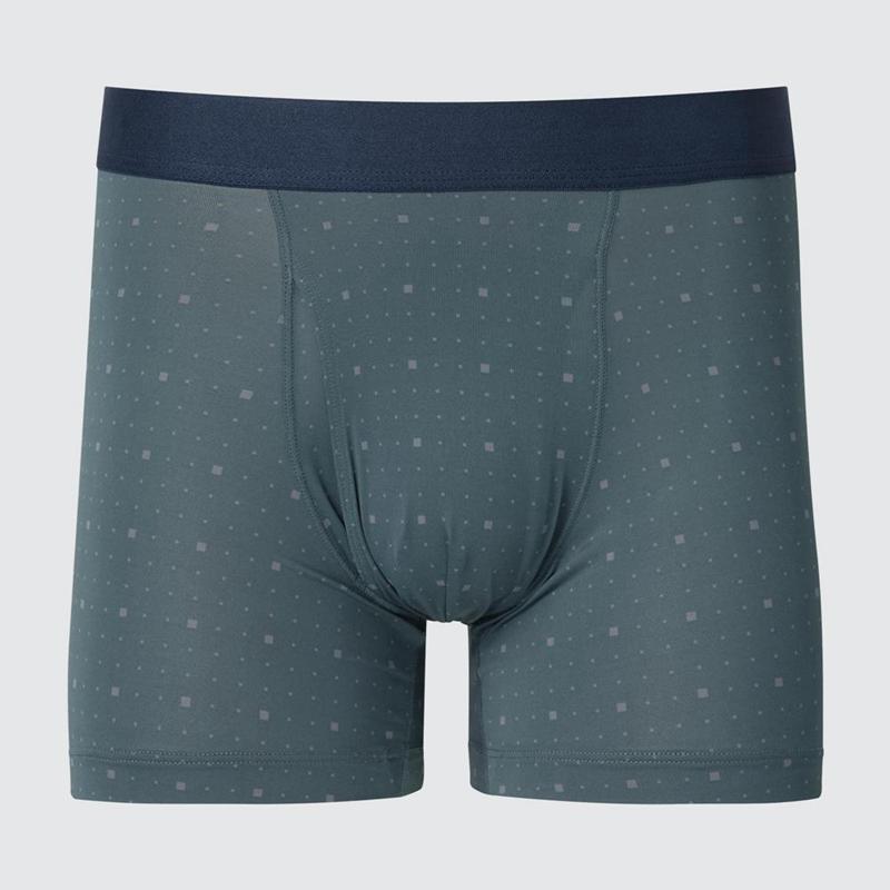 Uniqlo AIRism Printed Boxer Men Briefs Green  US |  TWQA-56347