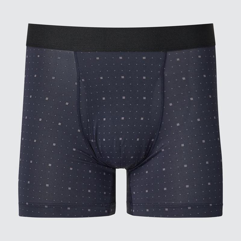 Uniqlo AIRism Printed Boxer Men Briefs Navy  US |  NLKT-81506