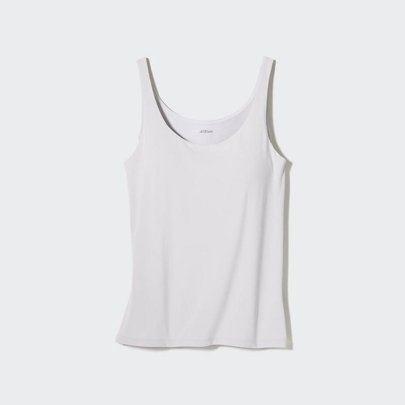 Uniqlo AIRism Sleeveless Women Tank Tops White  US |  VMYA-89165