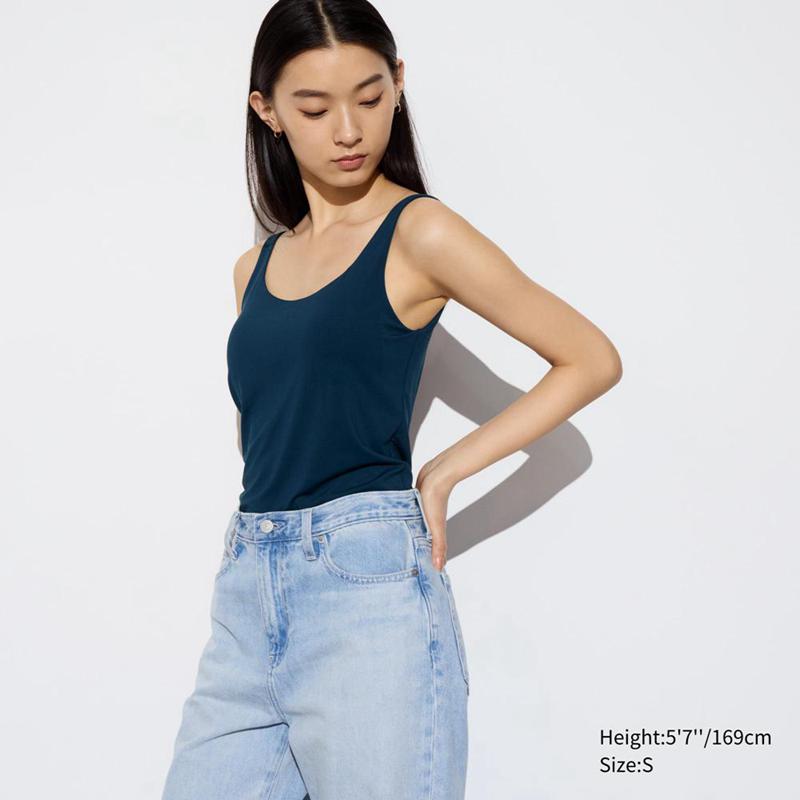 Uniqlo AIRism Sleeveless Women Tank Tops Navy  US |  WZKV-98517