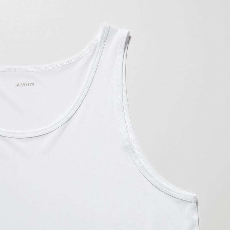 Uniqlo AIRism Tank (Anti-Odour, Mesh) Men Tank Tops White  US |  DUAJ-28376