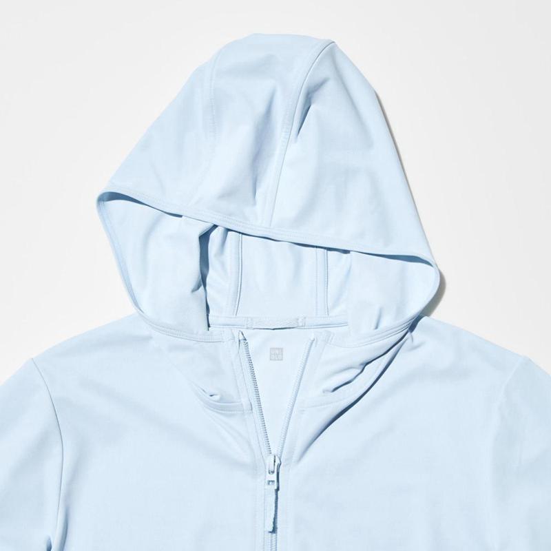 Uniqlo AIRism UV Protection Mesh Kids' Hoodies Light Blue  US |  VMTS-30561