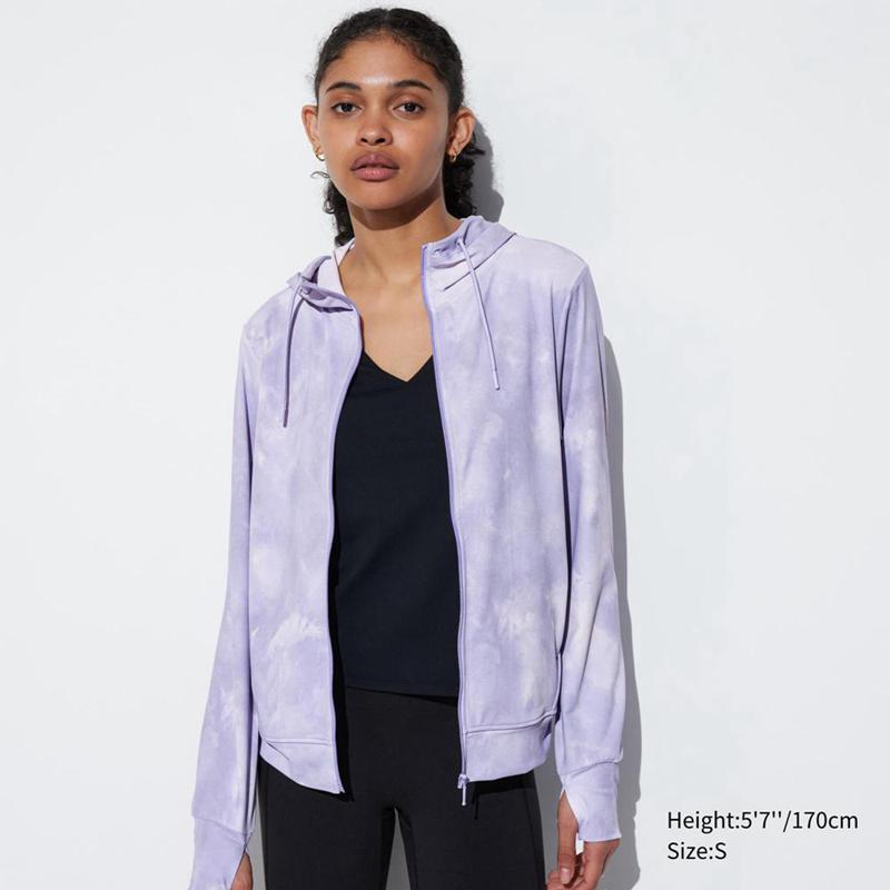 Uniqlo AIRism UV Protection (Print) Women Hoodies Purple  US |  EYPC-02398