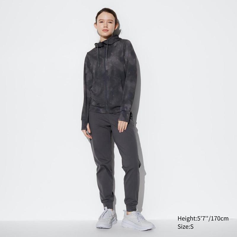 Uniqlo AIRism UV Protection (Print) Women Hoodies Dark Grey  US |  XAGP-54032