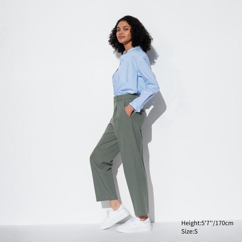 Uniqlo AirSense Pleated Women Trousers Navy  US |  HGWJ-21684