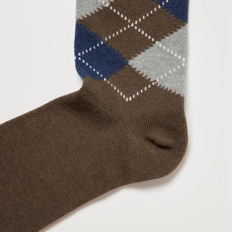 Uniqlo (Argyle) Men Socks Black  US |  MHST-05124