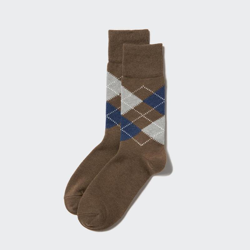 Uniqlo (Argyle) Men Socks Brown  US |  ECFQ-75849