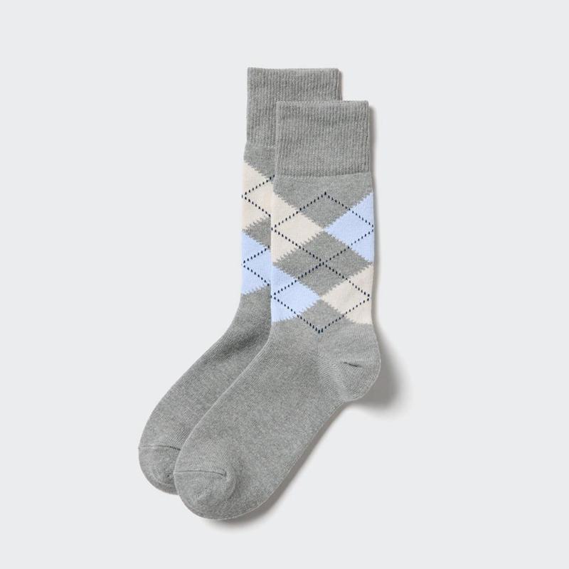 Uniqlo (Argyle) Men Socks Grey  US |  MXRP-96038