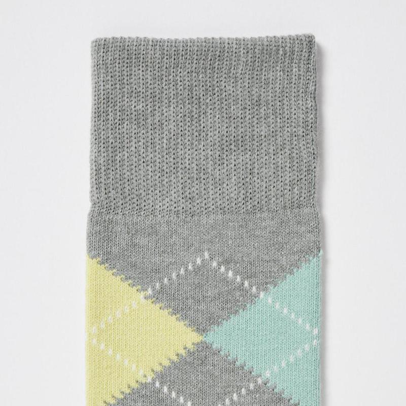 Uniqlo (Argyle) Men Socks Grey  US |  NKZD-02165