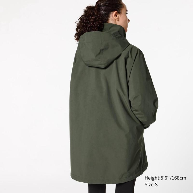 Uniqlo BLOCKTECH Half Women Coats Olive  US |  RGKI-98702