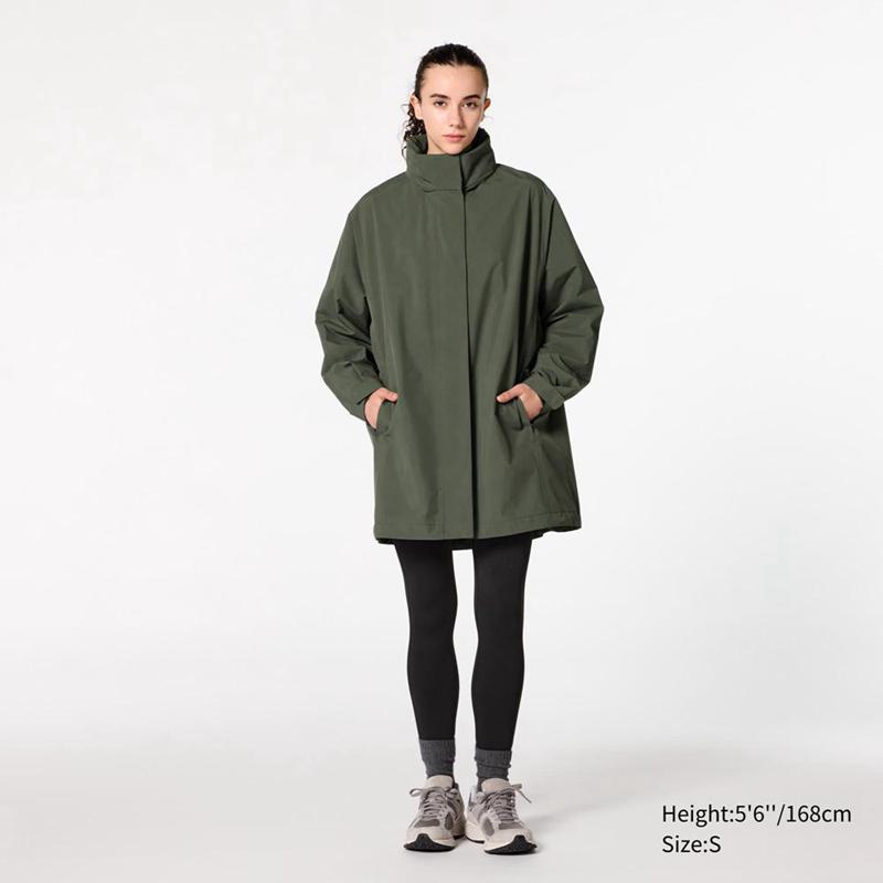 Uniqlo BLOCKTECH Half Women Coats Olive  US |  MADQ-53608