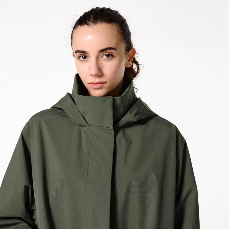 Uniqlo BLOCKTECH Half Women Coats Olive  US |  MADQ-53608