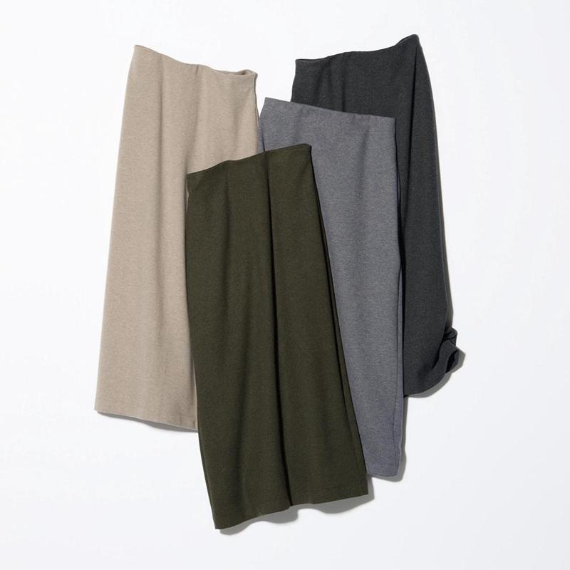 Uniqlo Brushed Jersey Narrow Women Skirts Grey  US |  PIRE-21864