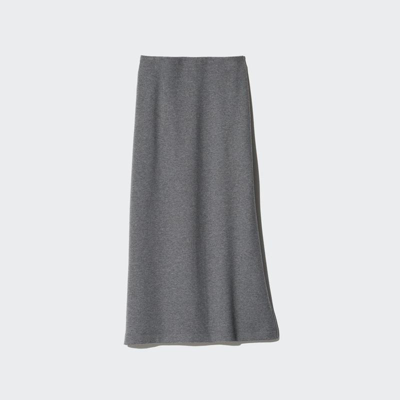 Uniqlo Brushed Jersey Narrow Women Skirts Grey  US |  PIRE-21864