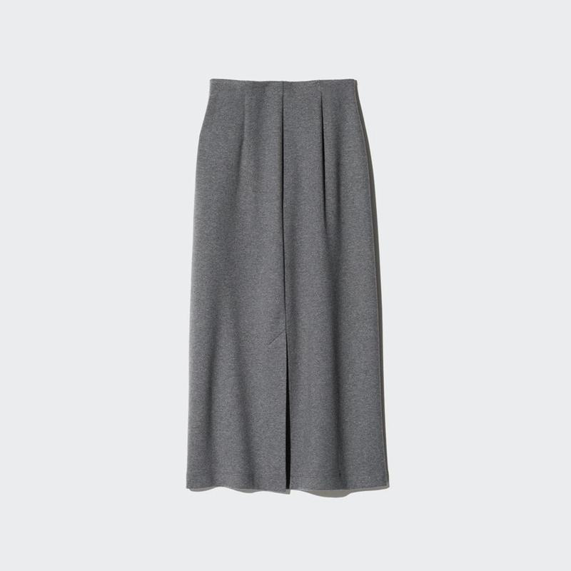 Uniqlo Brushed Jersey Narrow Women Skirts Grey  US |  PIRE-21864