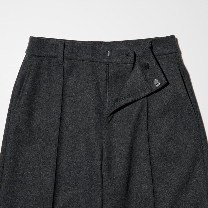 Uniqlo Brushed Jersey Wide Women Trousers Dark Grey  US |  URIJ-71968