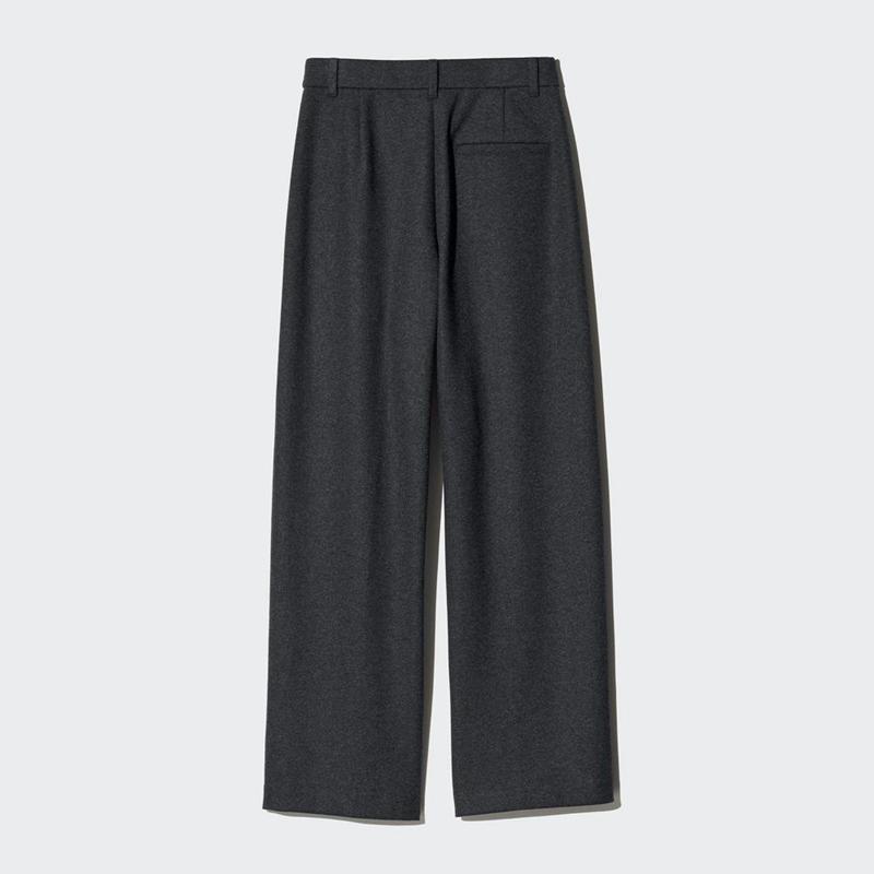 Uniqlo Brushed Jersey Wide Women Trousers Dark Grey  US |  URIJ-71968