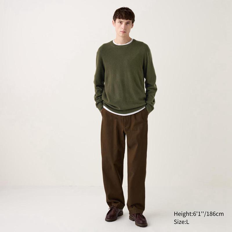 Uniqlo Cashmere Crew Neck Men Jumper Beige  US |  CYWG-29317