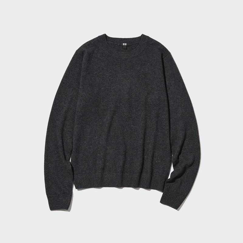 Uniqlo Cashmere Crew Neck Women Jumper Dark Grey  US |  ZWPU-39574