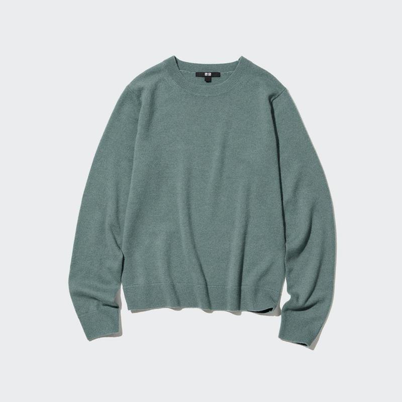 Uniqlo Cashmere Crew Neck Women Jumper Green  US |  TDRH-32469