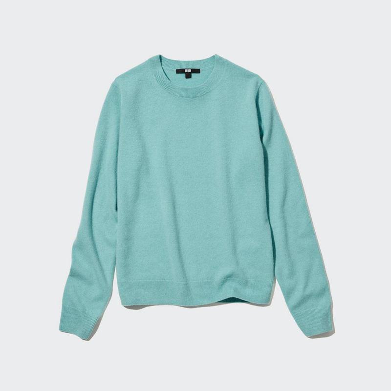 Uniqlo Cashmere Crew Neck Women Jumper Green  US |  NTYU-49317