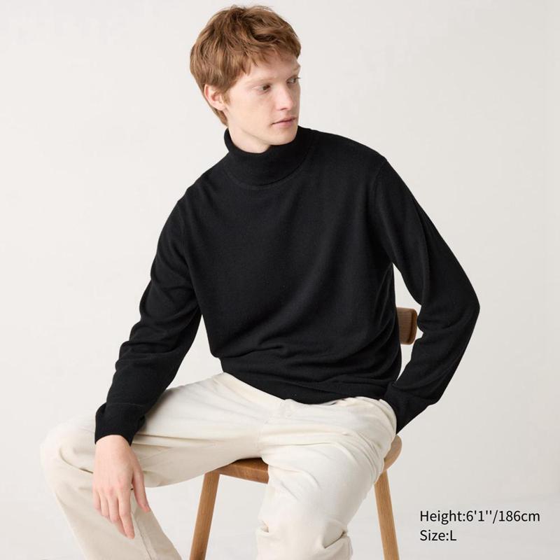 Uniqlo Cashmere Men Jumper Black  US |  LISG-90576