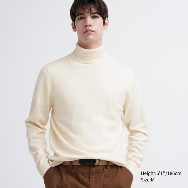 Uniqlo Cashmere Men Jumper Off White  US |  CBNF-64589