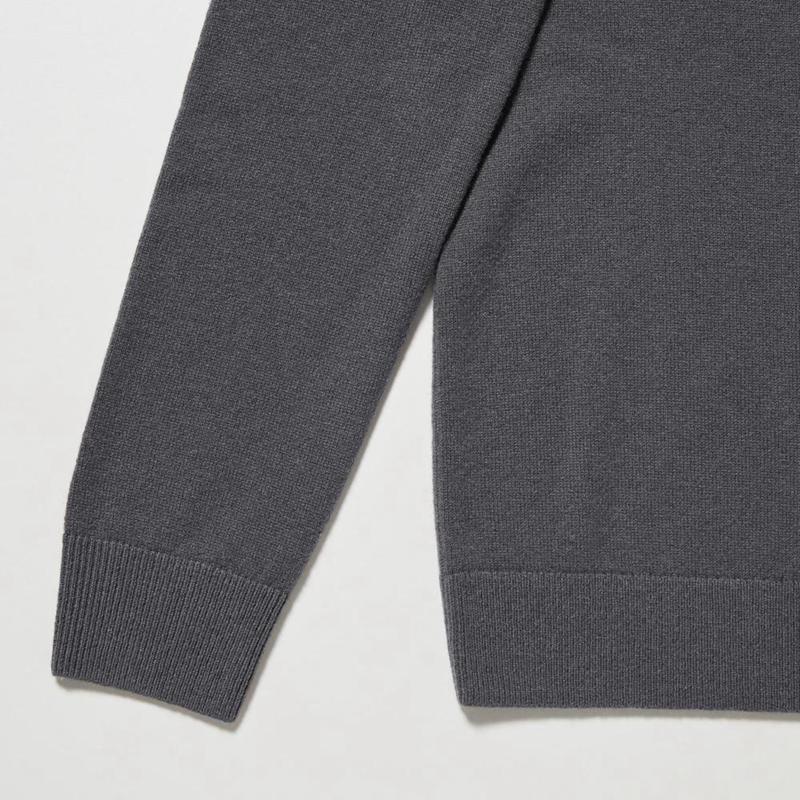 Uniqlo Cashmere V Neck Women Jumper Grey  US |  QZMH-42635