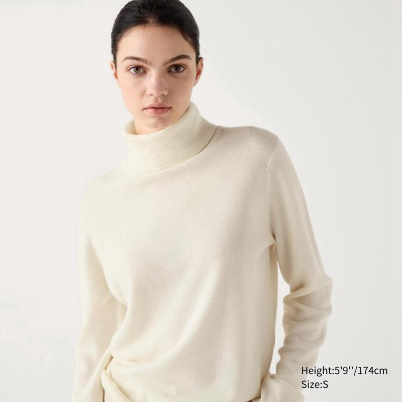 Uniqlo Cashmere Women Jumper Off White  US |  PUZQ-02617