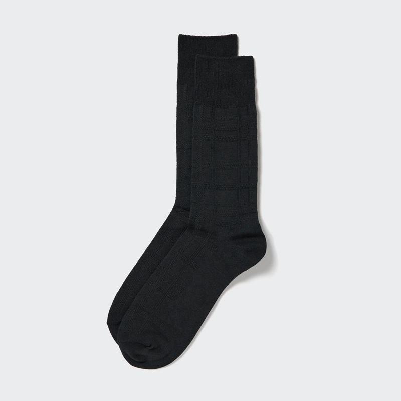 Uniqlo (Check) Men Socks Black  US |  EFOX-41567