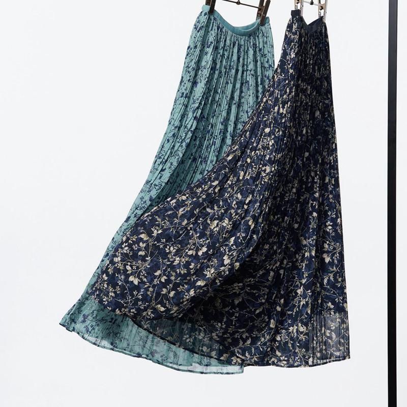 Uniqlo Chiffon (Printed) Women Skirts Green  US |  ZIBK-84302