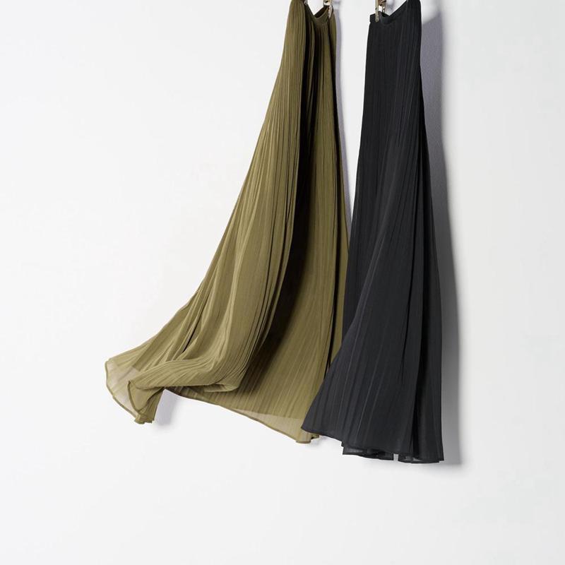 Uniqlo Chiffon Women Skirts Black  US |  YDKZ-23061