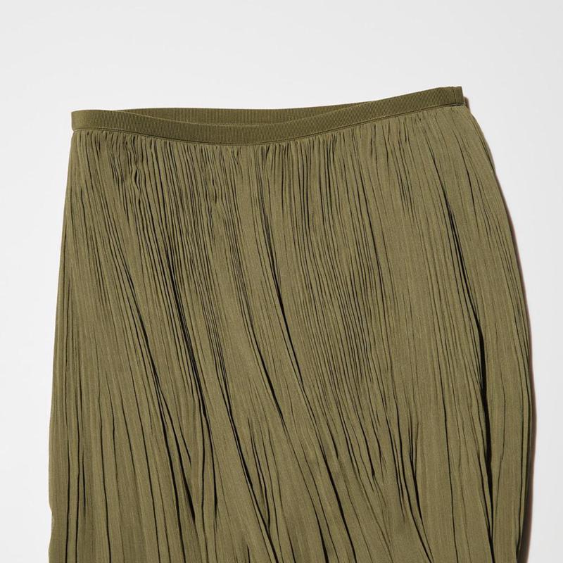 Uniqlo Chiffon Women Skirts Olive  US |  PAWX-56908